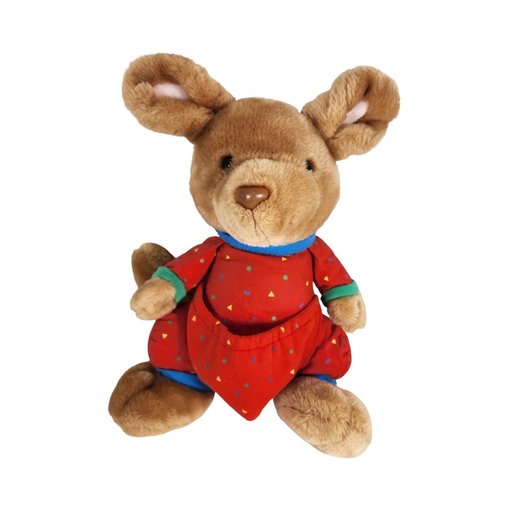 Vintage 1991 Avon Kangaroo Plush Stuffed Animal Red‎ Confetti Outfit 12 Inch